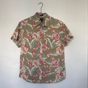 J. Crew Tan Hawaiian Button Down Shirt